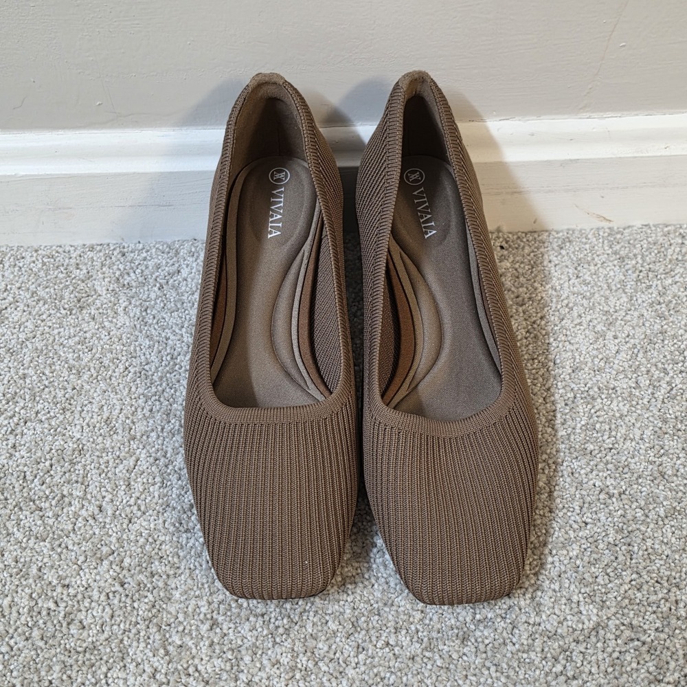 Vivaia Melody Square-Toe Chunky Block Heels Espresso Brown Size EU 38 US 7-7.5 - Picture 2 of 8